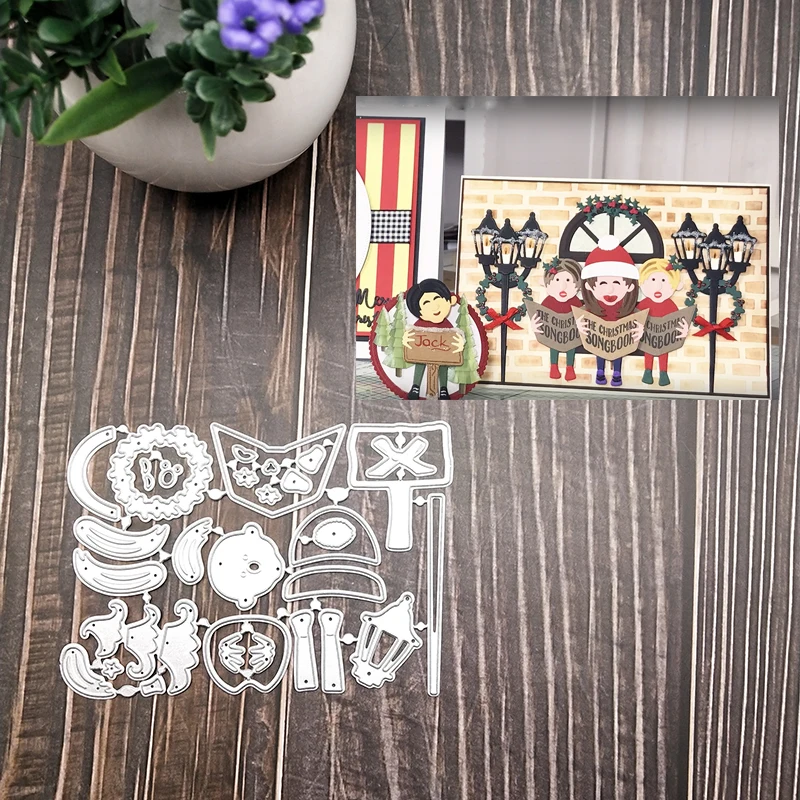 Christmas Singer tree WREATH Metal Cutting Dies for DIY Scrapbooking Photo Album Embossing Paper Cards Craft | Дом и сад
