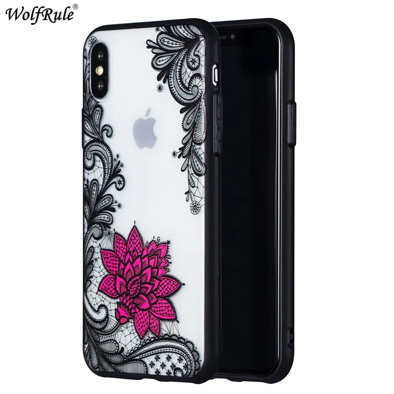 WolfRule чехол для Iphone X черный кружевной Мягкий из ТПУ Apple жесткие чехлы 5 8 дюйма |