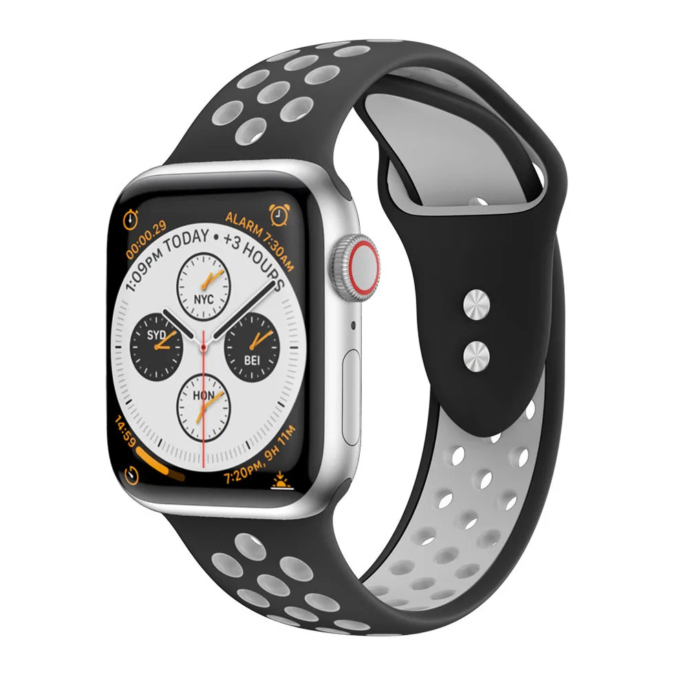 Ремешок correa для apple watch 1/3/5 42 мм 38 адаптер iwatch 4 40/44 браслет спортивный силикон |