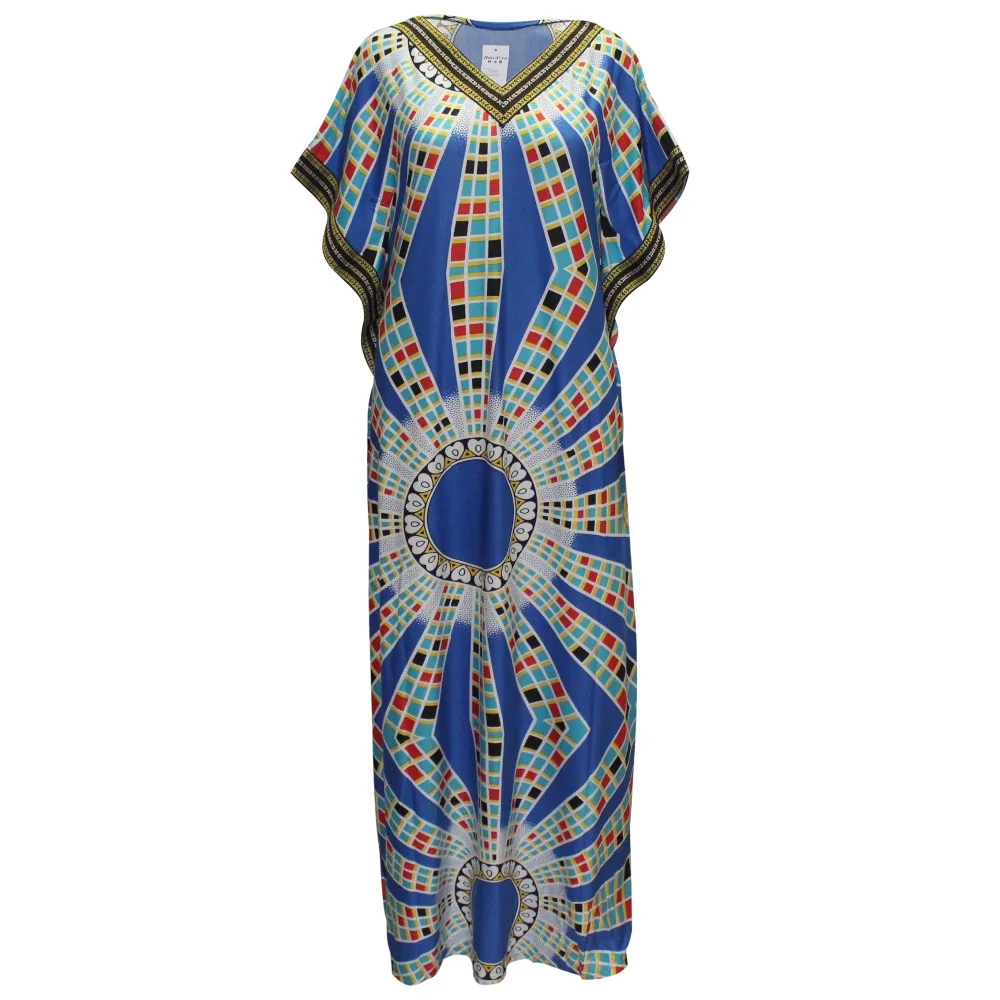Летнее Макси женское платье негабаритных v образным вырезом femme vestidos bazin riche