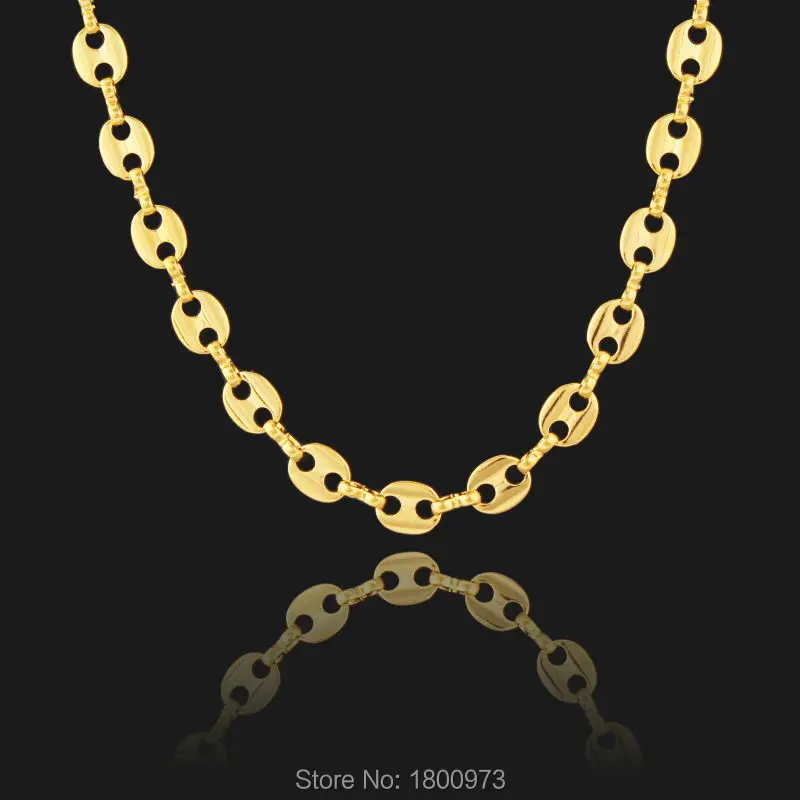 Высококачественное позолоченное ожерелье витая Цепочка для мужчин и женщин