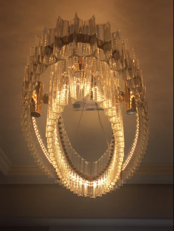 Хромированная/Золотая светодиодная хрустальная люстра FUMAT роскошные