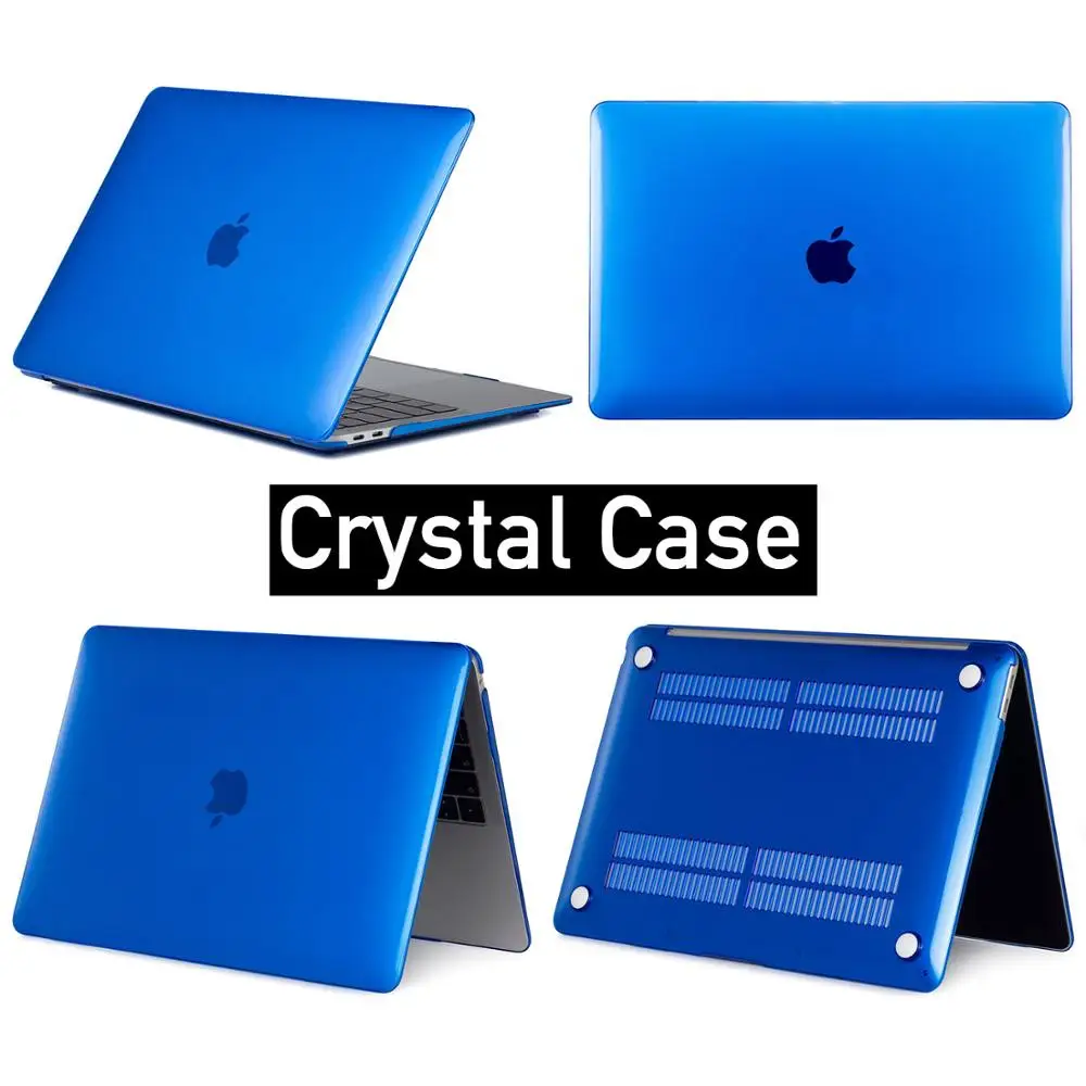 Dark blue-crystal MQTALLIN, матовый/Кристальный чехол для ноутбука MacBook Pro retina Air 11 12 13 15 дюймов, для Mac book new pro/Air 13, чехол - Цвет: Dark blue-crystal