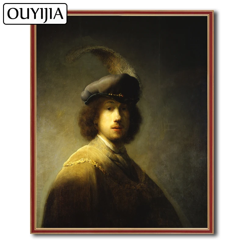 OUYIJIA Rembrandt портрет 5D DIY масляная декоративная алмазная живопись Вышивка мозаика