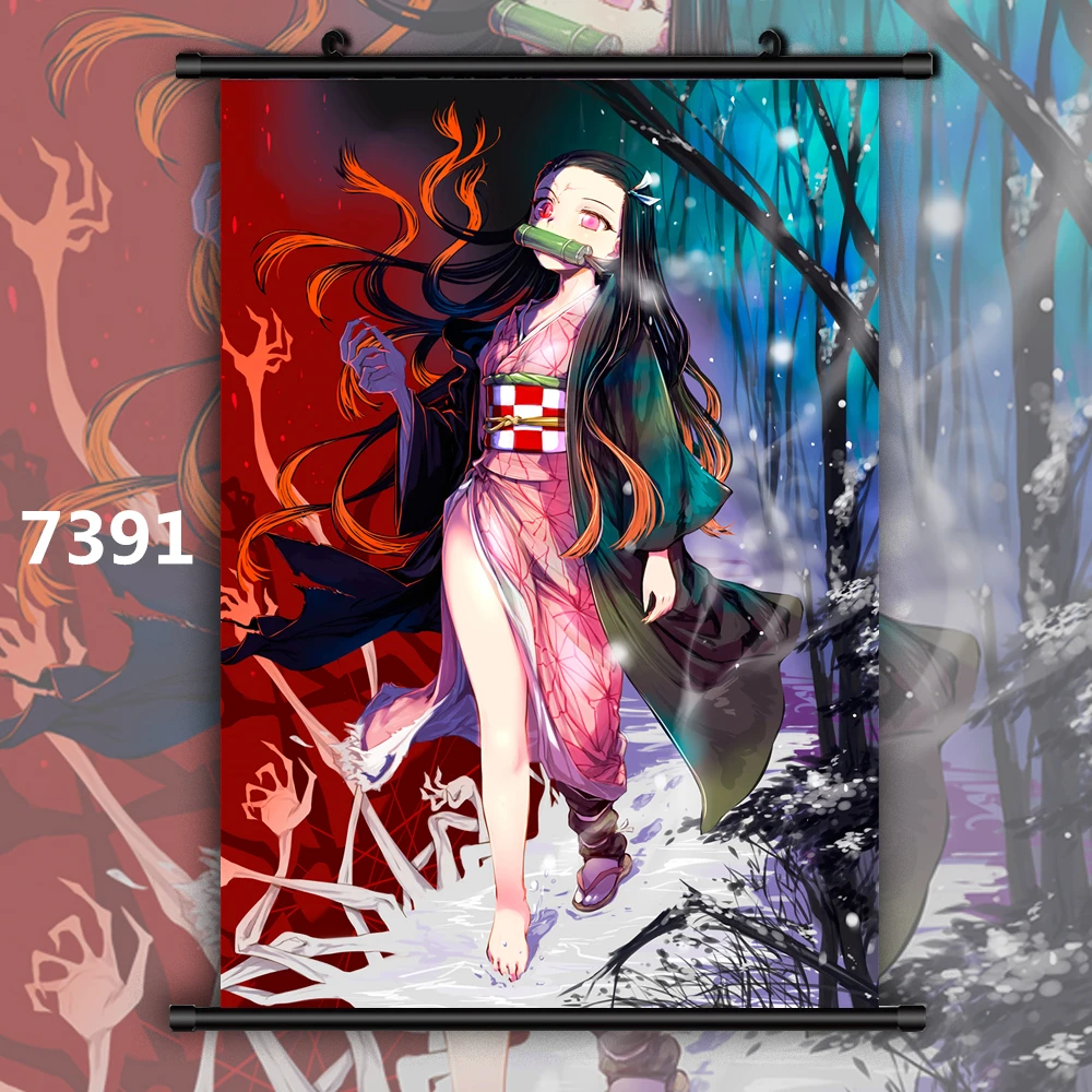 7391 Demon Slayer Kimetsu no Yaiba Kamado Nezuko Аниме Манга настенный плакат в рулоне A - Color: 7391