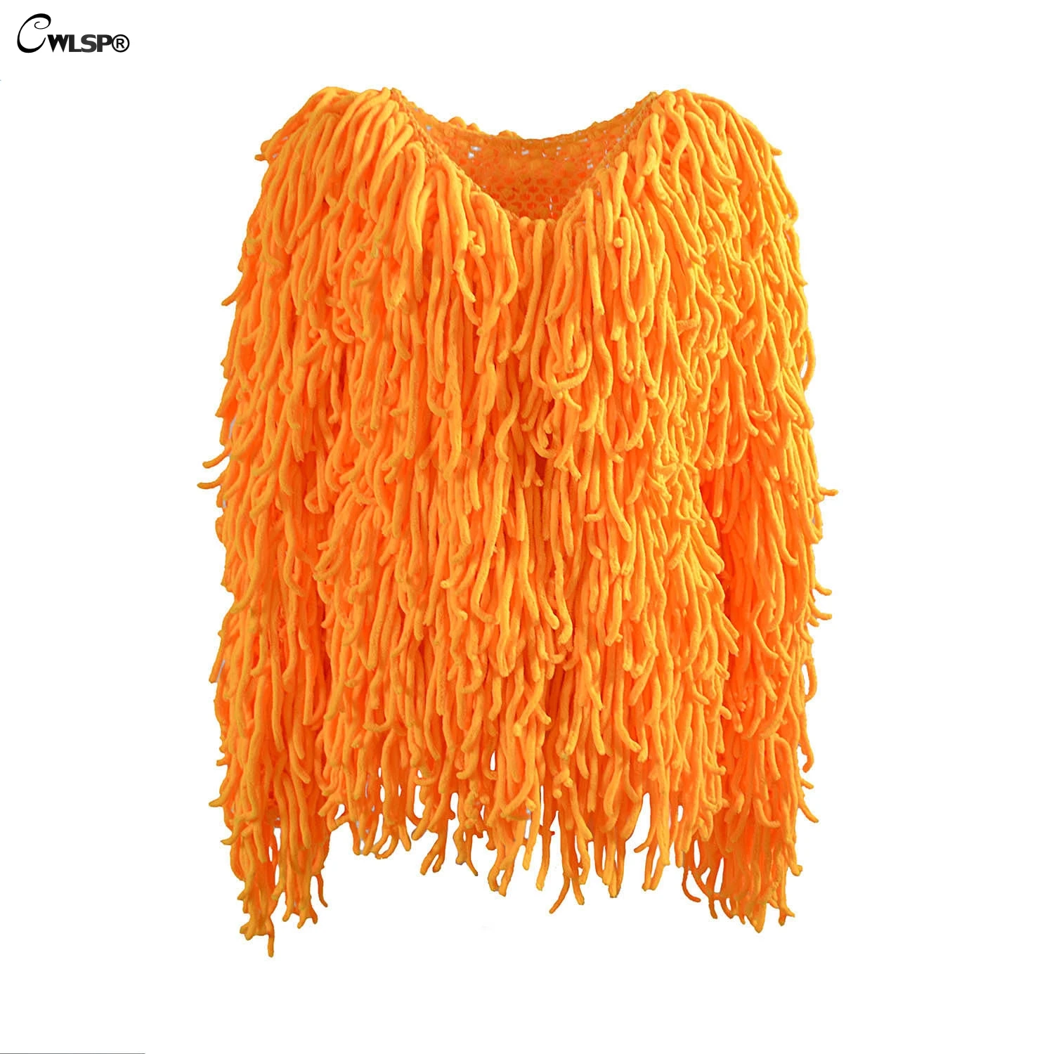 Женское однотонное теплое пальто CWLSP модное зимнее Свободное с кисточками