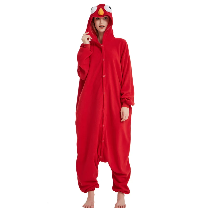 Красная Пижама для взрослых с изображением кунжута эльмо Кигуруми костюм