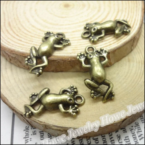 60 шт. винтажные Подвески в виде лягушки античные бронзовые подвески для