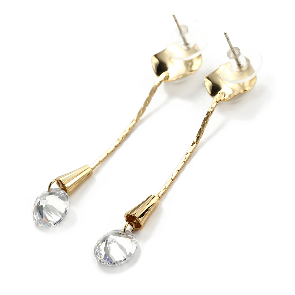 Women Long Dangle Drop Earrings with Opal Stone Chains and AAA+ Cubic Zirconia Zircon Trendy Style High Quality |