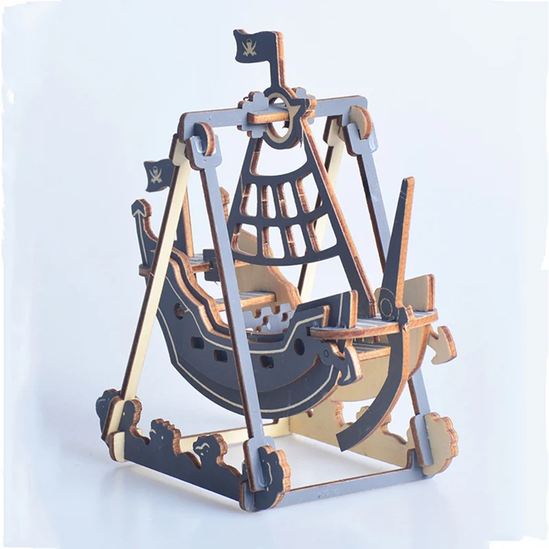 Маленькая игрушка пиратский корабль модель 3D DIY деревянные сборочные модели