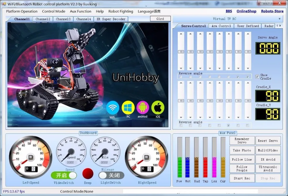 UniHobby DS Беспроводной Wi-Fi робот автомобильный комплект для Raspberry Pi 4WD шасси робота