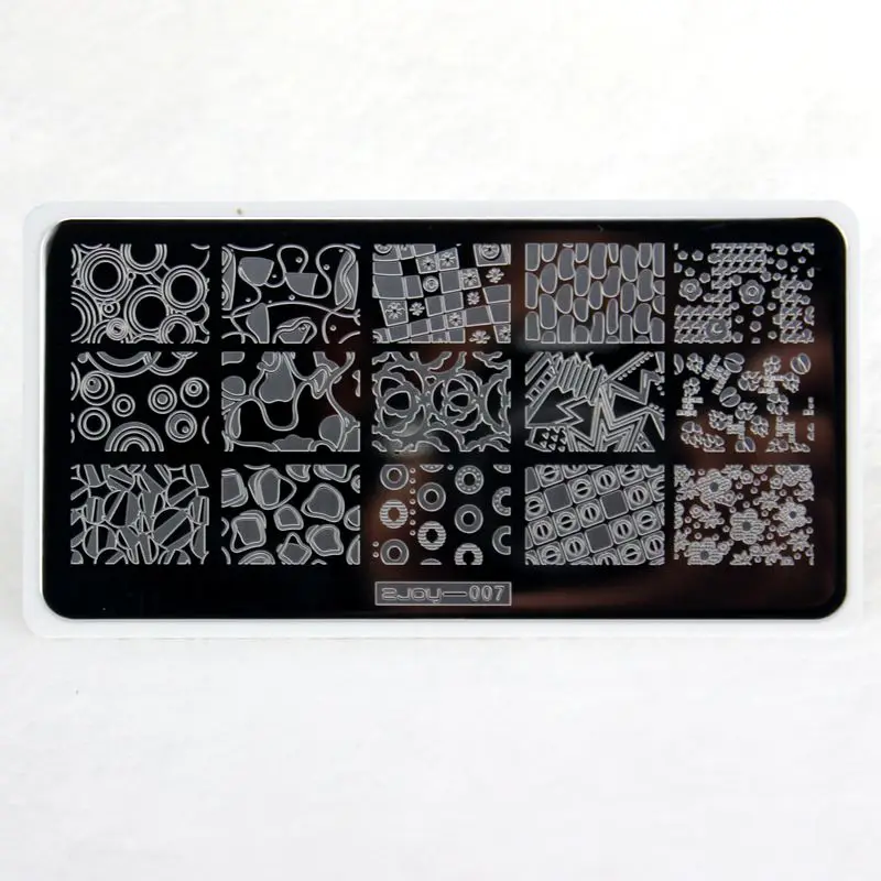 

12.5*6.5cm Rectangle Stamping Template Geometry-Round Manicure Nail Art Image Plate Nail Polish Template Decorations MAFANANAILS