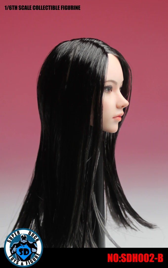 1/6 женская голова Лепить Короткие волосы SDH002A B C для 1" PHICEN бледная фигура