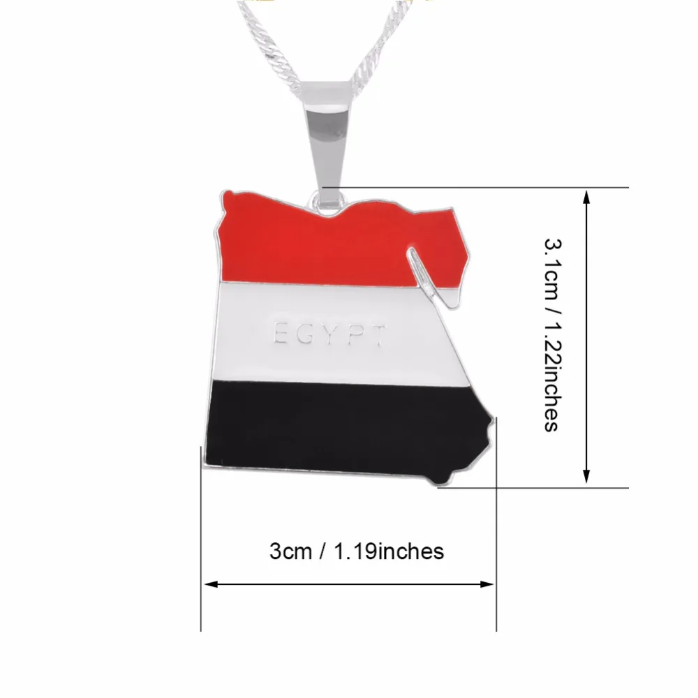 Страна Египет Карта Флаг ожерелье кулон для женщин Серебряный цвет ювелирные