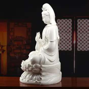24-дюймовый Бодхисаттва искусственная скульптура украшения белый фарфор