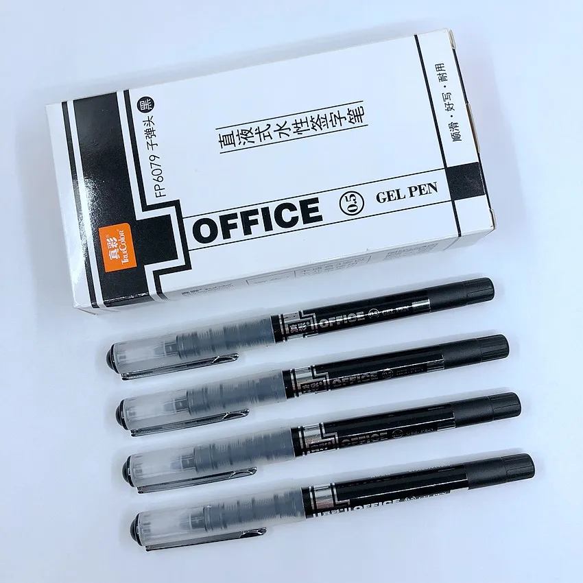 

(36 Pieces/Lot) Wholesale Bullet 0.5mm Black Ink Gel Pen School Office Writing Pens Supplies Stationery Tool FP6079