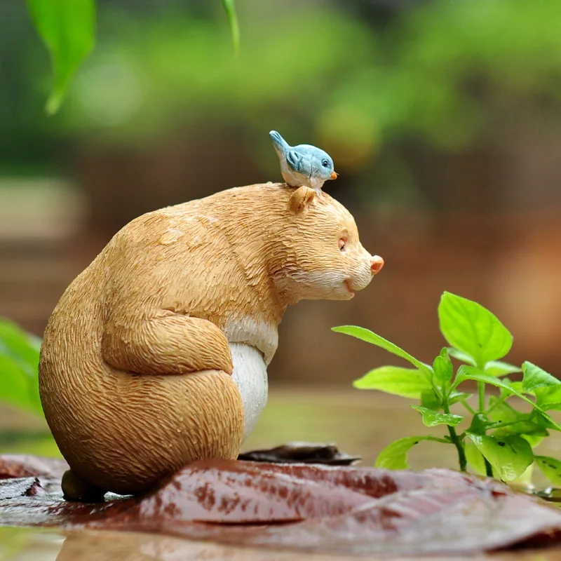 Милые фигурки мультяшных медведей предметы мебели сад животные мясистый