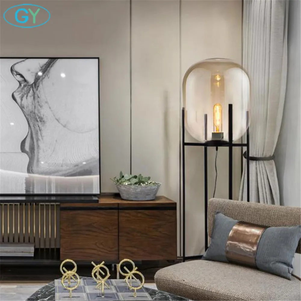 Винтажный художественный Декор коньячный стеклянный оттенок Большая Напольная