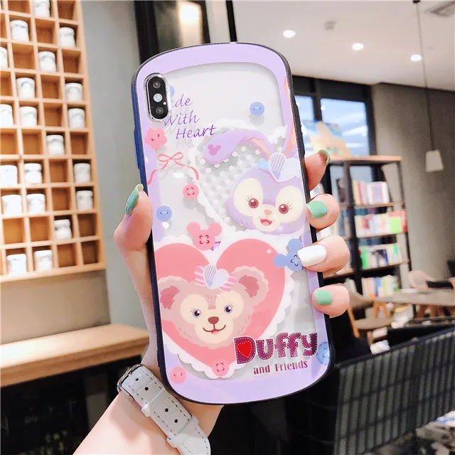 Медведь Даффи стеллалу шаблон закаленное стекло телефон чехол для iPhone XS Max X XR 7 8 Plus жесткий задняя крышка Coque