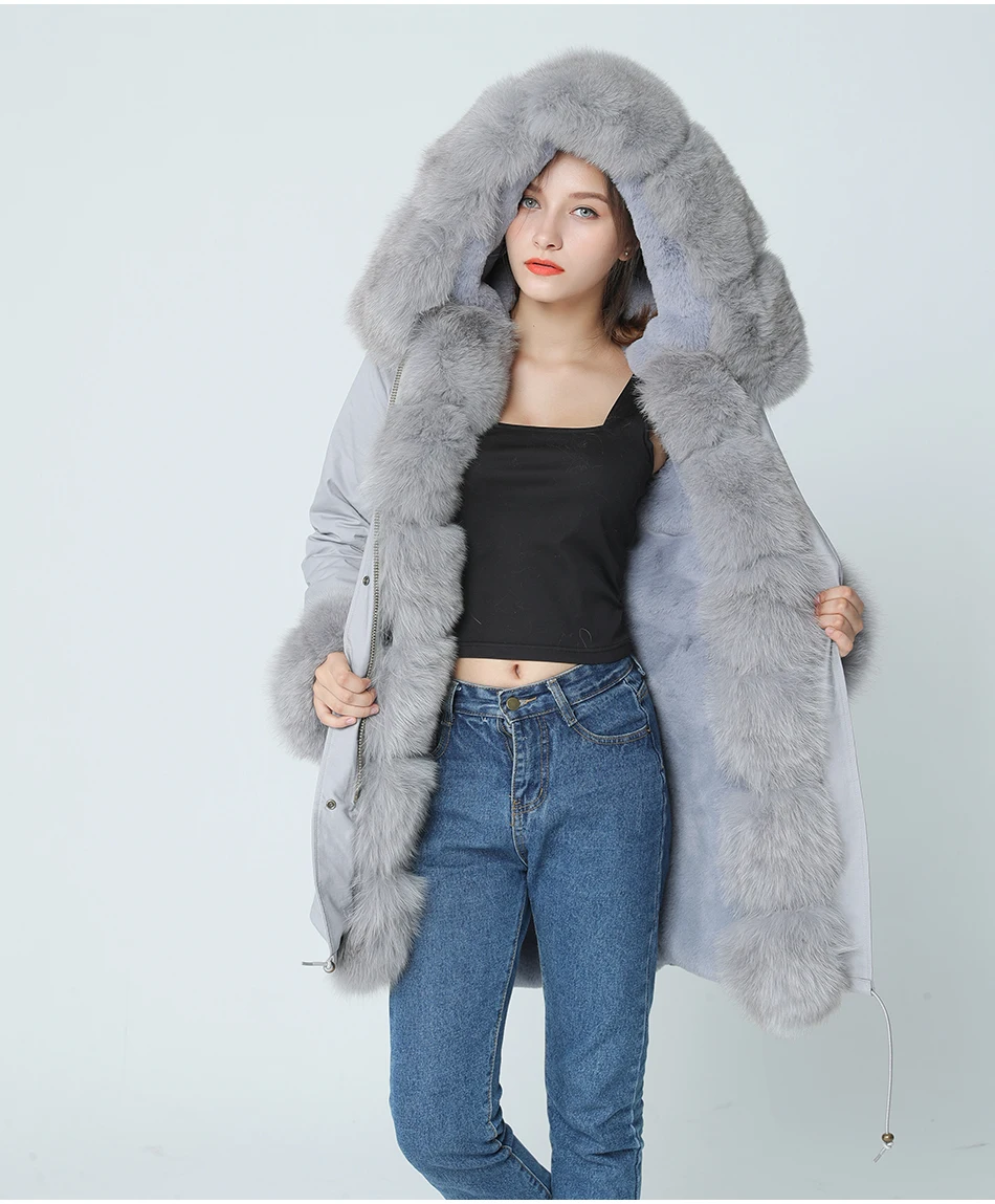 OFTBUY, длинная камуфляжная зимняя куртка, пальто, женская верхняя одежда, теплая Толстая парка, натуральный Лисий мех, воротник, пальто с капюшоном, Украина