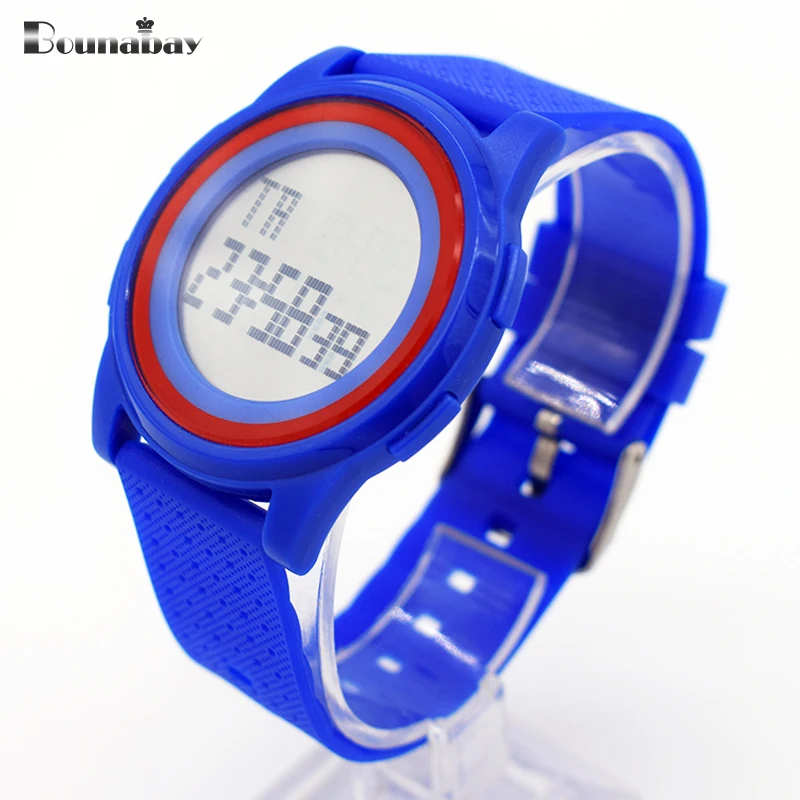 Bounabay waterproof wrist digital watches for men digitais watch running mens man digitales clock silicone led cheap stopwatch | Наручные