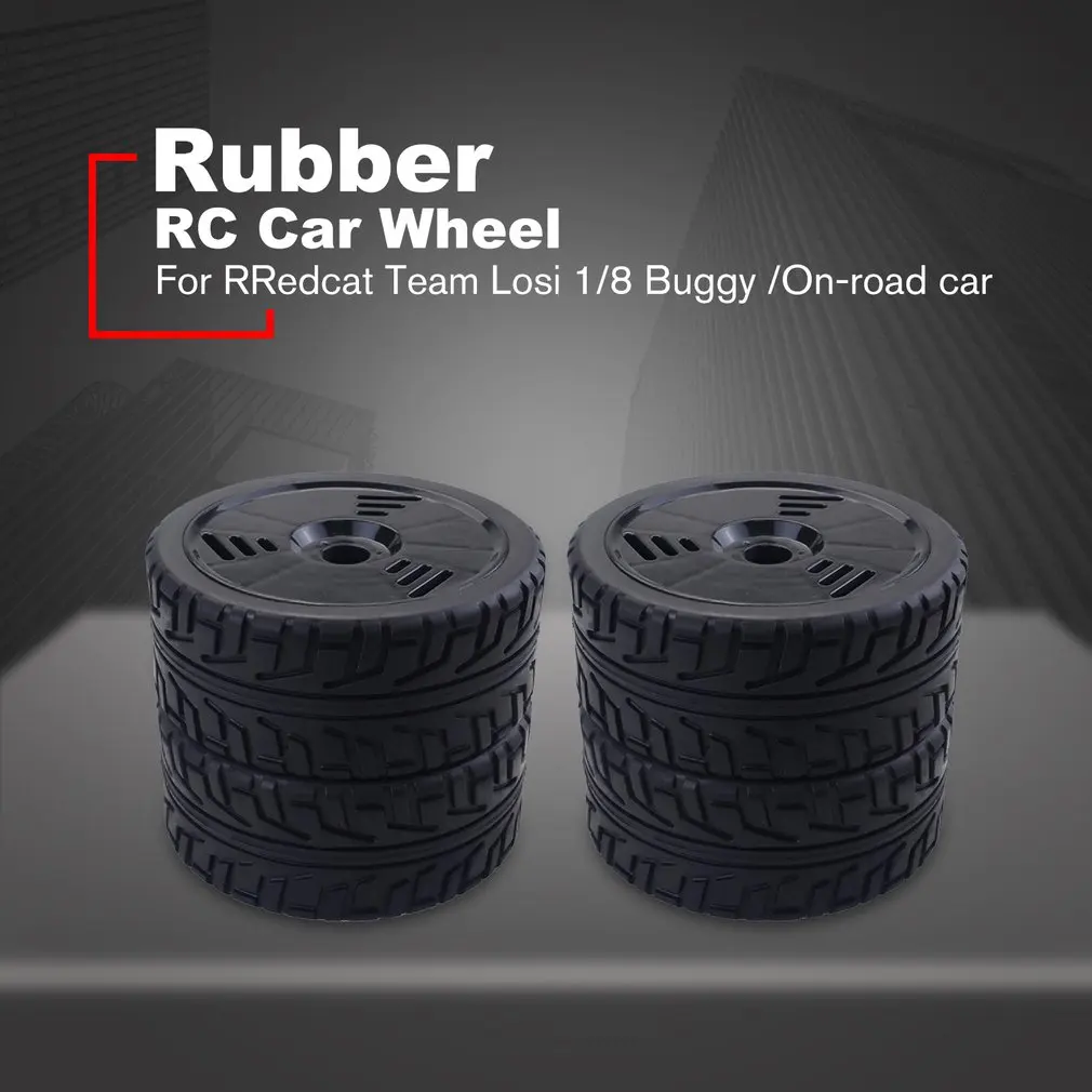 4 шт. 1/8 RC автомобильные резиновые шины пластиковые колеса для Redcat Team Losi VRX автомобильные шины HSP Carson Hobao 1/8 багги/внедорожный автомобиль