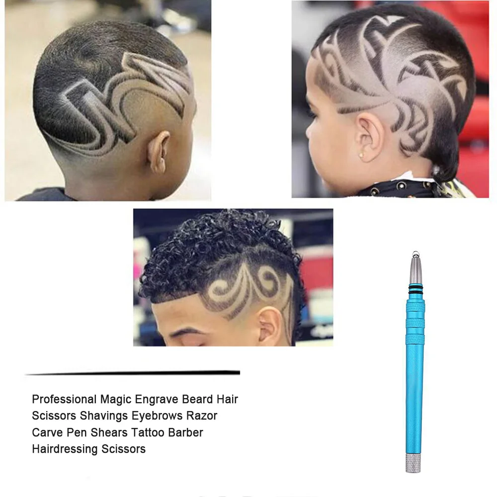 Professional Carve Beard Hair Scissors Shavings Eyebrows Razor Pen Shears Tattoo Barber Hairdressing | Красота и здоровье