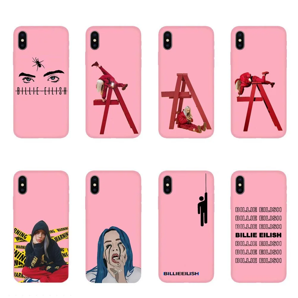 Billie Eilish rainbow blohsh Ocean Eyes Мягкий ТПУ розовый чехол для телефона 11 Pro MAX X10 5 5S 6 6splus 7 8plus XS