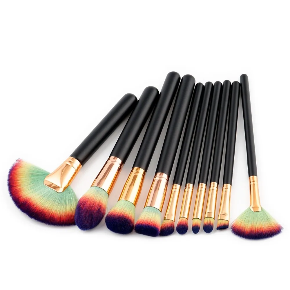 Kimuse 10 шт. brochas maquillaje ручка макияж кисточка для тональной крем-пудры Румяна контуринг лица Косметическая Кисточка для бровей