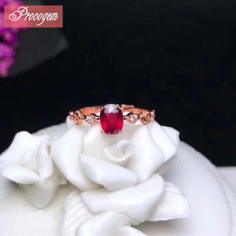 Красивые простые натуральные сердечные рубиновые кольца 1.06Ct для женщин обручальные овальные натуральные драгоценные камни ювелирные украшения из стерлингового серебра 925 пробы#347