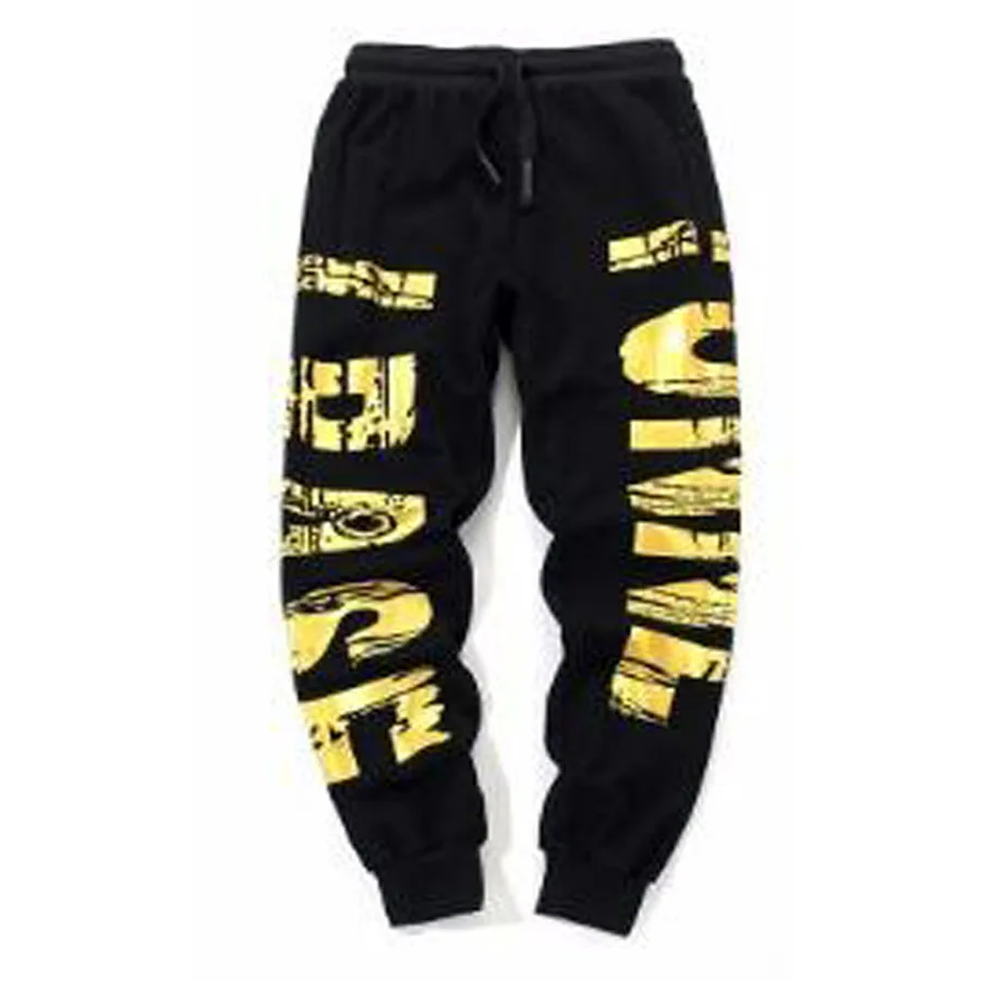Supper Cool Men Jogger Fashion Hip Hop Harem Joggers Skinny Casual Pants Gilding Print Streetwear Harajuku Skateboard Sweatpants |
