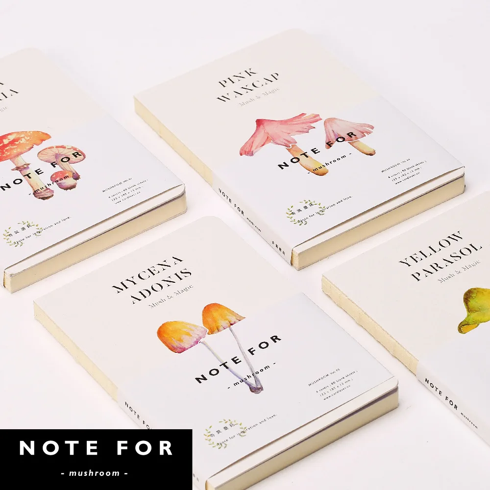 Примечание для грибов A5 Тетрадь пустой страницы книги Sketchbook DIY личный дневник
