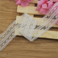30mm polyester lace trim white fabric sewing accessories cloth wedding dress decoration ribbon craft supplies 50yards l6113
