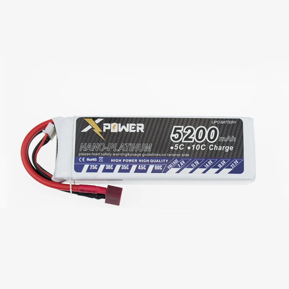 T/XT60 Plug 5200 мАч 11.1 В 3 S 30C литий Li Po Батарея для Вертолет Qudcopter drone truck шлюпки