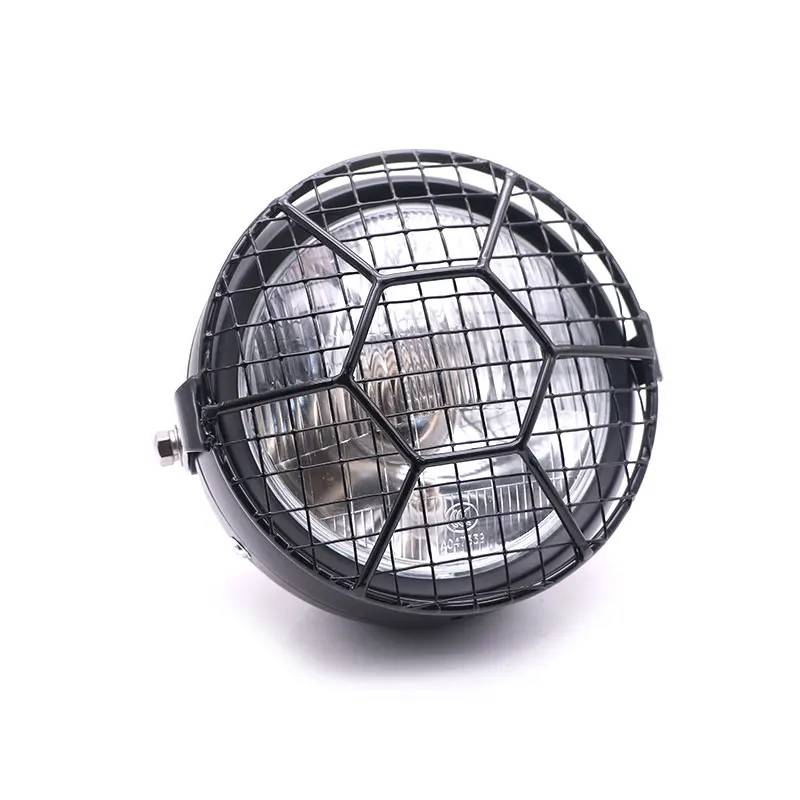 Headlight Grid W Nordson черного цвета в стиле ретро передние фары для мотоцикла металлическая сетка Лампа Комплект классическая круглая фара для Honda CB100 CB125S GN125 CG125 - Цвет: Headlight Grid W