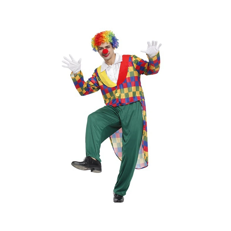 Забавный смокинг для мужчин костюм клоуна в стиле цирка Пурима Хэллоуина
