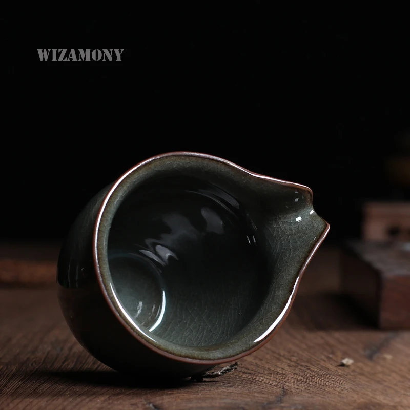 1 шт. Китайский Longquan Celadon Ge печь глазурь Железный корпус ручной работы яркая