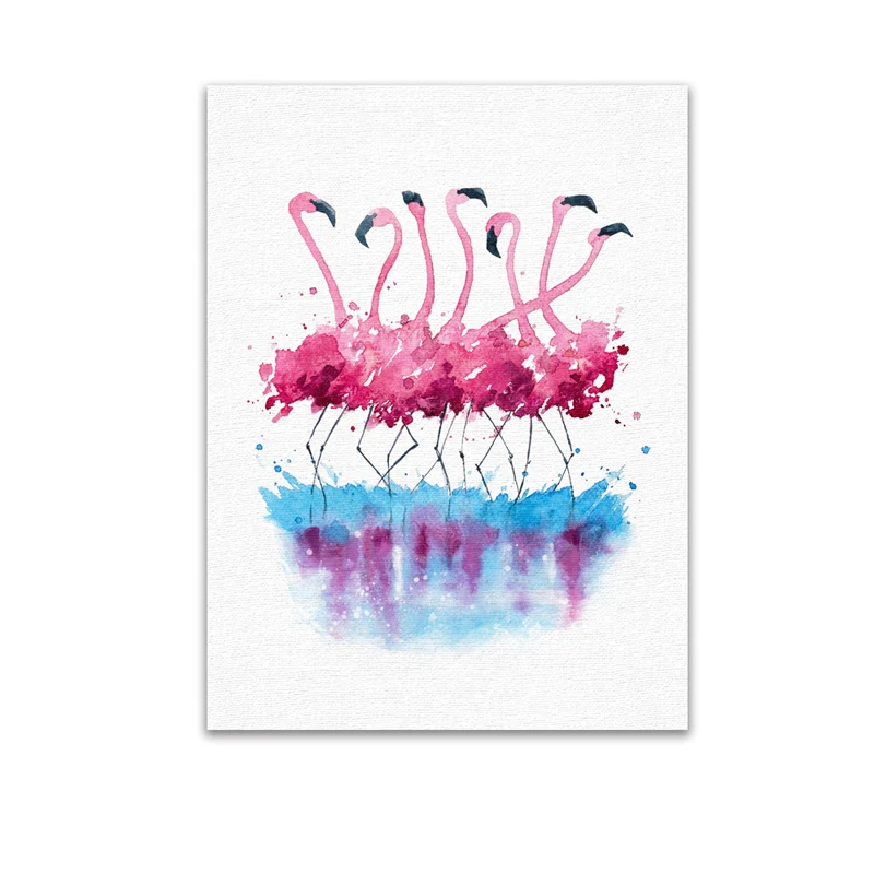 Подарки HAOCHU настенная художественная галерея ярко-розовый Фламинго любовь
