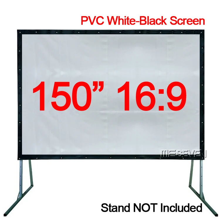 150 inches 16:9 Foldable PVC Soft White-Black Home Cinema Curtain Screen with Holes for Any 3D DLP Projectors | Электроника