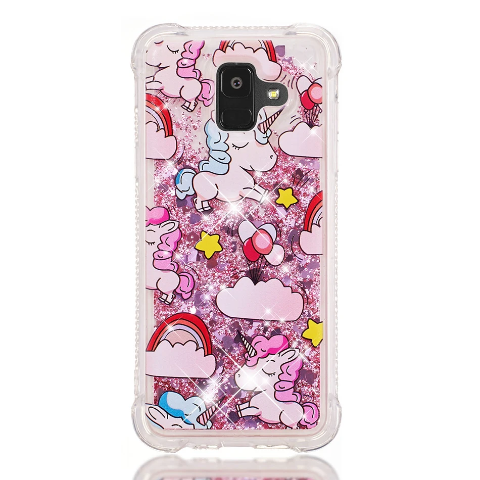 Pink Pony Блестками Жидкий чехол для samsung Galaxy A10 A20 A30 A50 A70 A40S M10 M20 M30 A6 A7 A8 J2 J4 J6 плюс зыбучие пески чехол - Цвет: Pink Pony