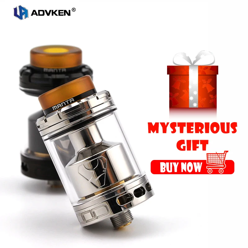 Authentic Advken Manta RTA Tank Atomizer 24mm 5ml/3.5ml Capacity Big Refill Hole 810 drip tip 510 thread electronic cigarette|rta tank atomizer|tank