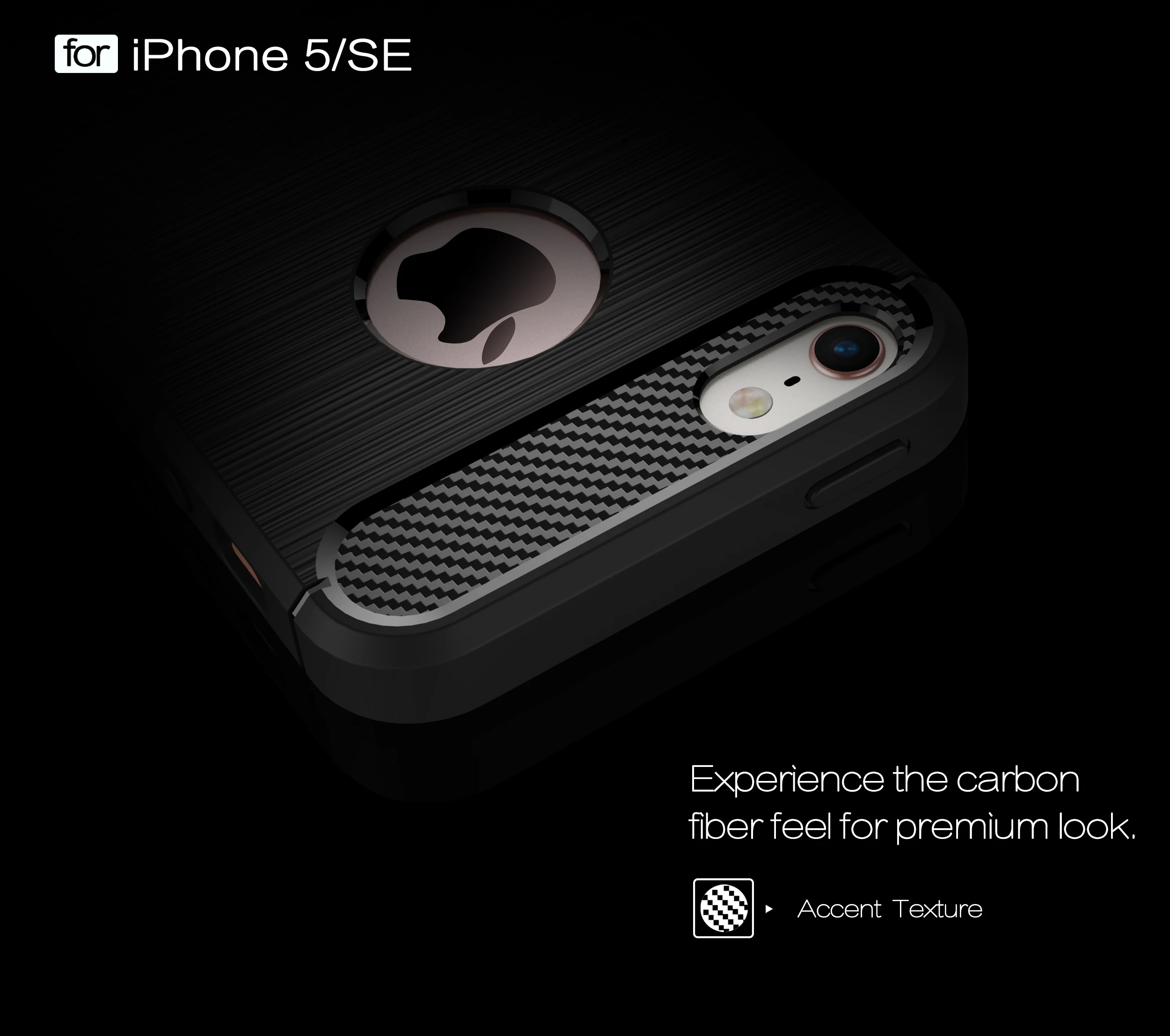 Защитный чехол Bova из углеродного волокна для Apple iPhone SE 5 силиконовый ТПУ