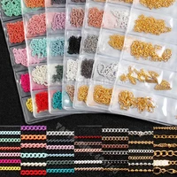 6 gridspack multi colored all various shapes chains ring buckle metal 3d studs nail art alloy decorations manicure diy
