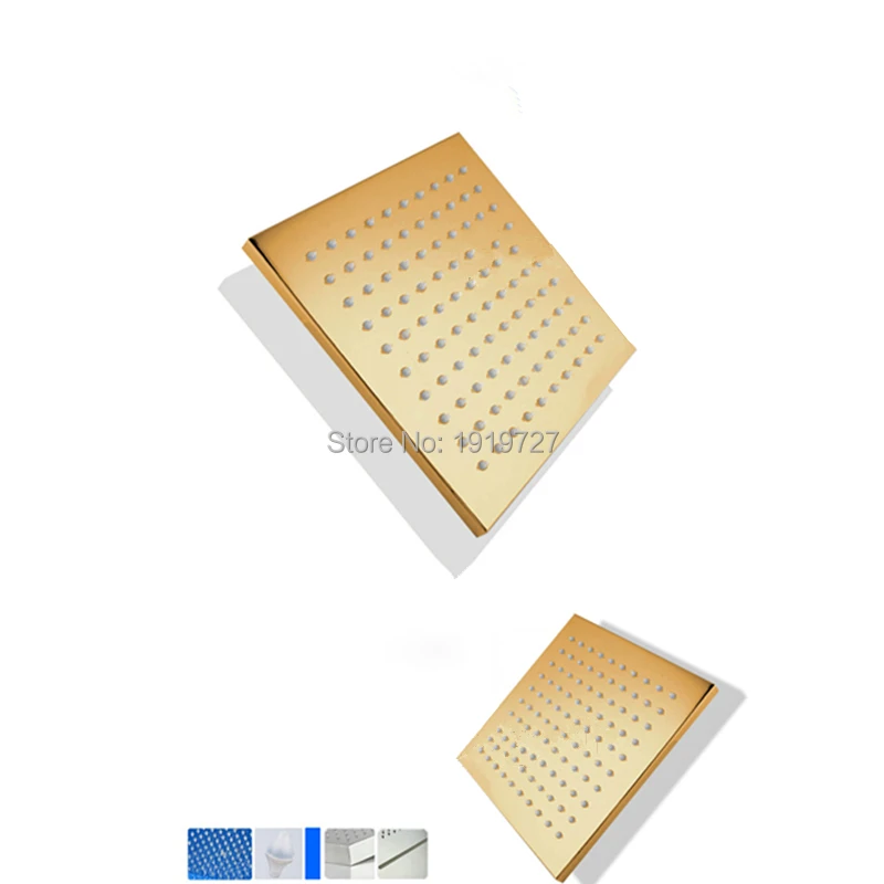 Лейка Водопад для душа золотого цвета