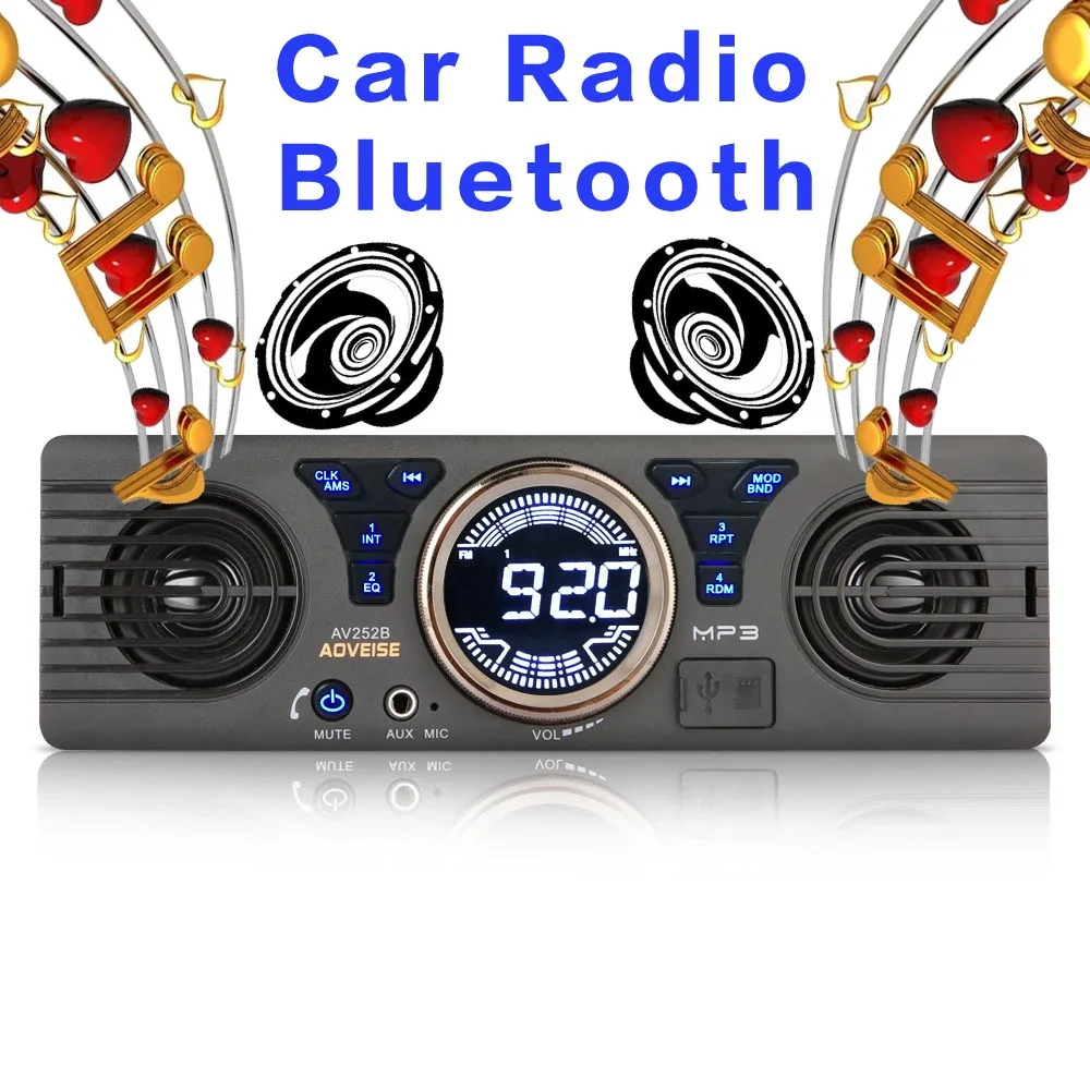 1 din автомагнитола MP3 плеер встроенный 2 динамика Поддержка USB SD AUX Bluetooth fm радио
