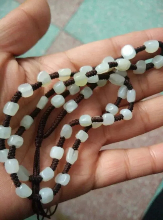 Подлинных природных ожерелье и нефрит семенного материала подготовки мужские