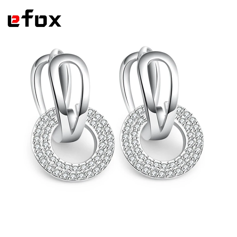 Женские серьги-кольца круглые корейские серьги из стерлингового серебра 925 пробы