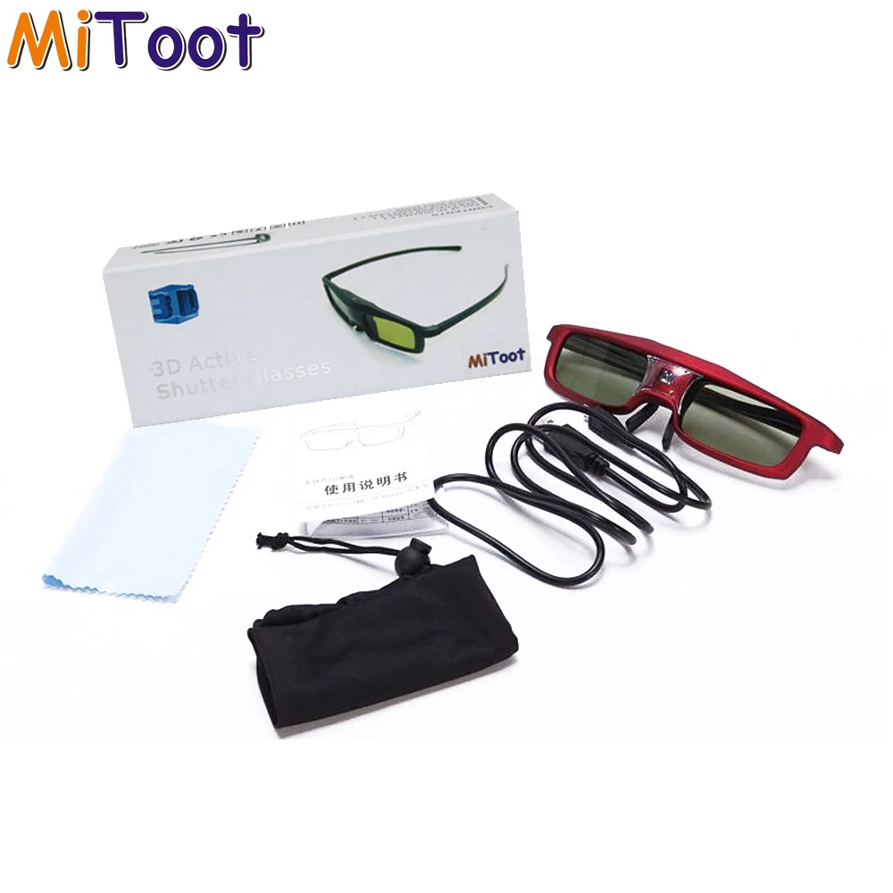 MiToot затвора активные 3D очки для DLP проектор 96 ~ 144 Гц BenQ Dell Sharp Xgimi Z4X/H1 JMGO G1/GS1/P1|active 3d