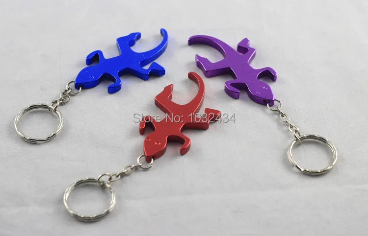 36 шт./лот открывалка для бутылок с пивом брелки в форме геккоса из алюминиевого