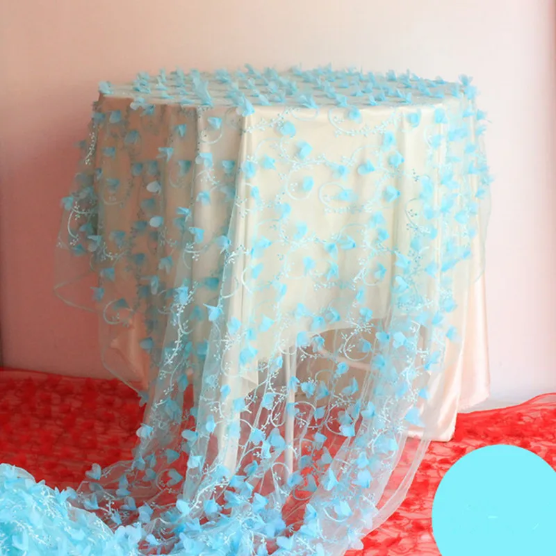 

Tiffany Blue Lace Table Cloth For Weddings Signature Table Rose Petals Wedding Curtain Backdrops For Welcome Champagne Table